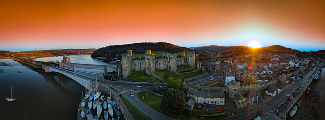 Conwy Castle aerial view 1