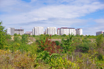 Fototapeta na wymiar Moldova. Kishinev. 09.25.22. View of new houses under construction.