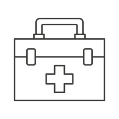 Obraz premium Tool boxes concept line icon. Simple element illustration. Tool boxes concept outline symbol design from medical set. Can be used for web and mobile on white background