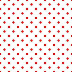 Retro vector pattern with red polka dots on white background - vintage seamless texture for kids background, website design, blog, desktop wallpaper
