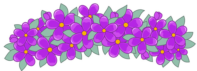 Flower wreath. Spring flower wreath. Colorful wedding  illustration.