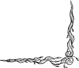 Dark Fantasy, frame border, Frame corner, Frame Edge wands 1 color vector © Kornelia
