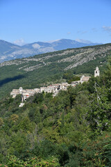 Fototapeta na wymiar Panoramic view of Caramanico Terme, a village in the Abruzzo region of Italy.