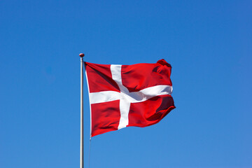 Danish flag in the wind