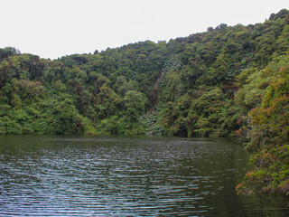 View over Barba Volcano lagoon found in Braulio Carrillo National Park, Costa Rica