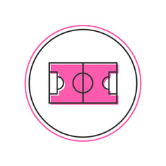 Filled outline Football or soccer field icon isolated on white background. Vector