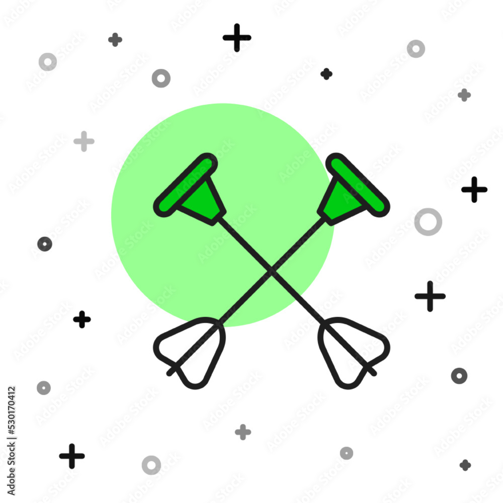 Poster filled outline arrow with sucker tip icon isolated on white background. vector
