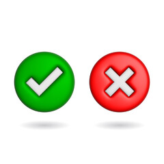 3d rendering check mark icon. Illustration with shadow isolated on white.