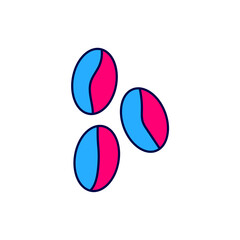 Filled outline Coffee beans icon isolated on white background. Vector