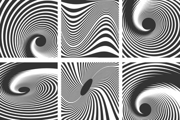Abstract Wavy and Curve Lines Patterns with Movement Effect.