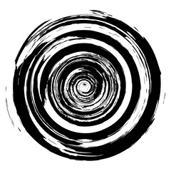 Black Spiral Grunge Pattern Isolated on White Background.
