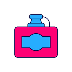 Filled outline Cardboard box of wine icon isolated on white background. Vector