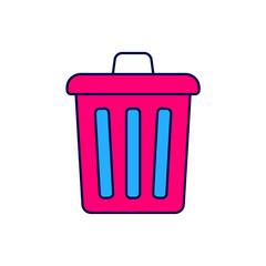 Filled outline Trash can icon isolated on white background. Garbage bin sign. Recycle basket icon. Office trash icon. Vector