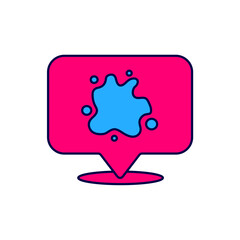 Filled outline Paint spray icon isolated on white background. Vector