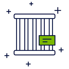 Filled outline Animal cage icon isolated on white background. Vector