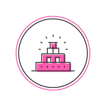 recommend clip art: Filled outline Chichen Itza in Mayan icon isolated on white background. Ancient Mayan pyramid. Famous monument of Mexico. Vector