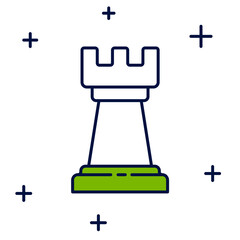 Filled outline Business strategy icon isolated on white background. Chess symbol. Game, management, finance. Vector