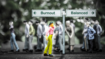 Street Sign to Balanced versus Burnout