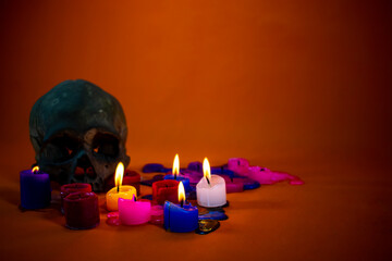 Composition for The Day of the Dead or Halloween.
with space to insert text