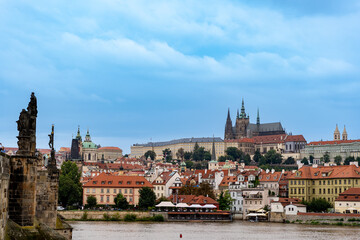 Fototapeta na wymiar Old Town and Old Town Tower of Charles Bridge, Prague, Czech Republic.