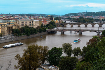 Fototapeta na wymiar Old Town and Old Town Tower of Charles Bridge, Prague, Czech Republic.