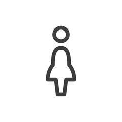 Woman linear vector icon. Female sign