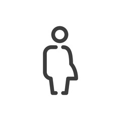 Transgender linear vector icon. Unisex wc sign