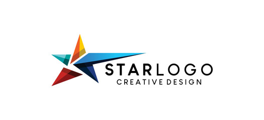 Modern multicolored star icon logo design