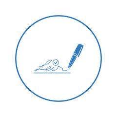 Signature recognition drawing ink icon | Circle version icon |