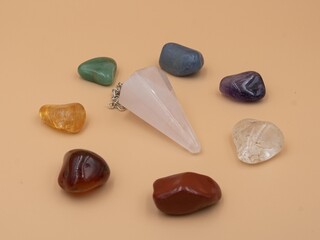 Quartz representative of the different chakras