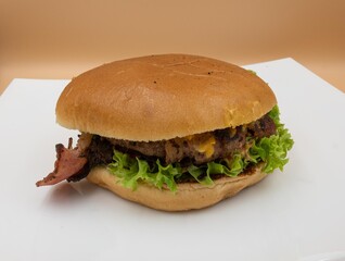 Homemade hamburger for advertising or sale