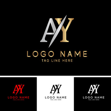 Letter AY logo design template elements