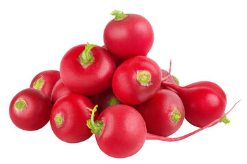 Radish isolated on white background, clipping path, full depth of field