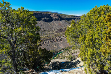Beautiful Green Rio Grande River - Rio Grande del Norte National Monument
