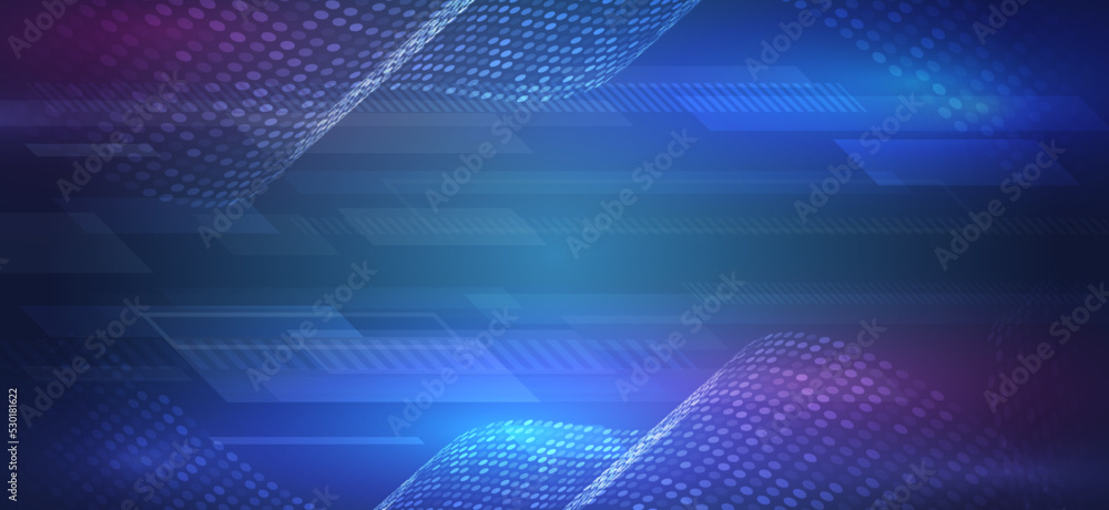 Poster hi-tech computer digital technology concept. abstract waves. technology communication vector illustr
