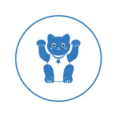Japanese figurine fortune cat icon | Circle version icon |
