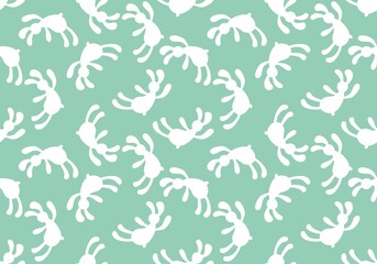 Cartoon rabbit seamless new year 2023 pattern for kids clothes and accessories and fabrics and Christmas wrapping