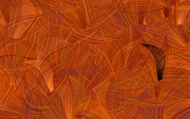 Dark Orange vector template with chaotic shapes.