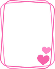 Vertical rectangular with hearts frame for the design of invitations, postcards, posters and banners.