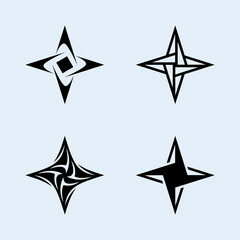 Shuriken Stars Pack Vector with kinds of shape