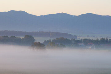 Morning fog in the floodplain of river Turiec, Slovakia.