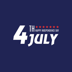 Happy 4th Of July USA Independence Day Text Space Background.
