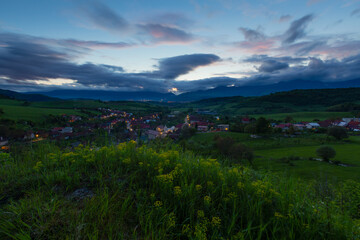 Podhradie village and Mala Fatra mountain range, Slovakia.