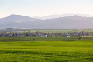 Fototapeta na wymiar Bodorova village in Turiec basinn, Slovakia.