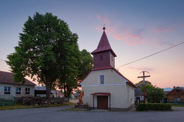 Fototapeta na wymiar Church in Leziachov village, Slovakia.
