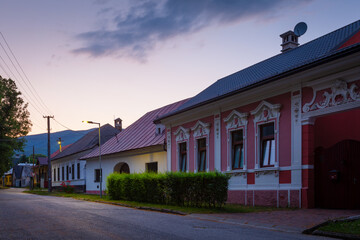 Historical townhouses in Klastor pod Znievom village, Slovakia.