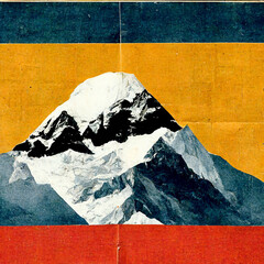 Vintage Bauhaus style poster of Mount Everest