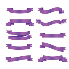 Obraz premium Purple ribbon symbolizing cancer survivors, gynecologic cancer. Violet ribbon vector