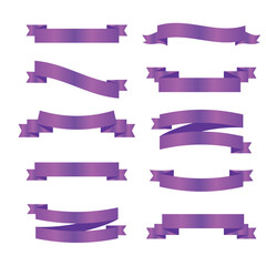 Obraz premium Purple ribbon symbolizing cancer survivors, gynecologic cancer. Violet ribbon vector