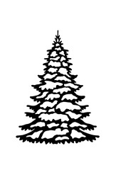 Obraz premium Fir tree, Pine Tree, Christmas tree, Forest Trees Silhouette Bundle, cut file, Tree, forest, nature, Tree shape